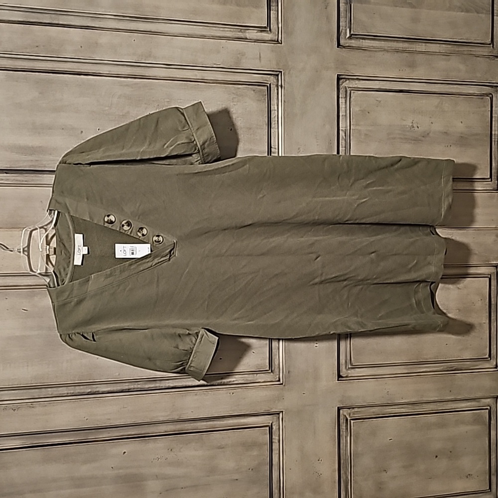 NWT - LOFT knit dress, olive green, Size L